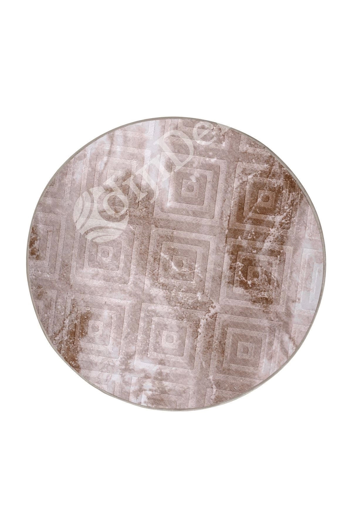 Halı Devetüyü Cool Karo Yuvarlak Kaymaz Kesme Ince Yolluk Kilim S