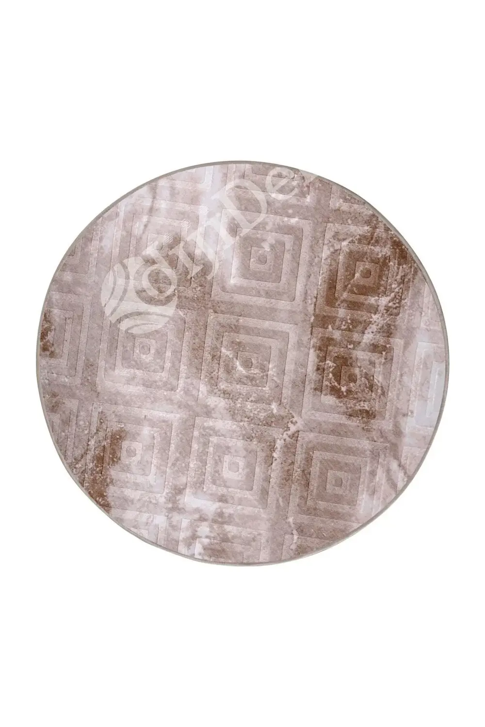 Halı Devetüyü Cool Karo Yuvarlak Kaymaz Kesme Ince Yolluk Kilim S