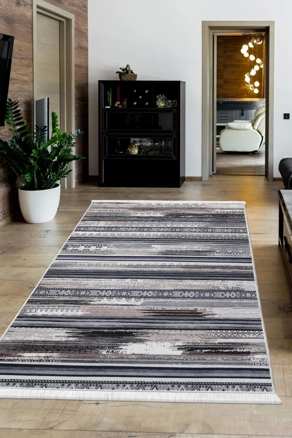 Halı Kahverengi Cool Köln Saçaklı Kaymaz Kesme Ince Yolluk Kilim