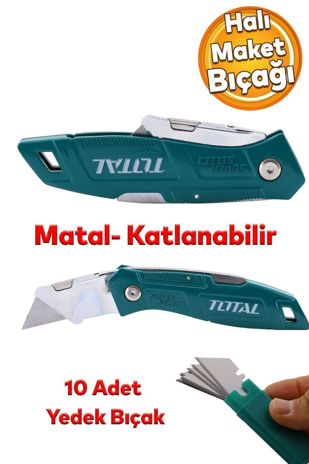 Halı Kesme Maket Bıçağı Falçata Çok Amaçlı Katlanabilir 10 Adet Yedek Bıçaklar Alçıpan Kesim Halı Kesme Maket Bıçağı Falçata Çok Amaçlı Katlanabilir 10 Adet Yedek Bıçaklar Alçıpan Kesim