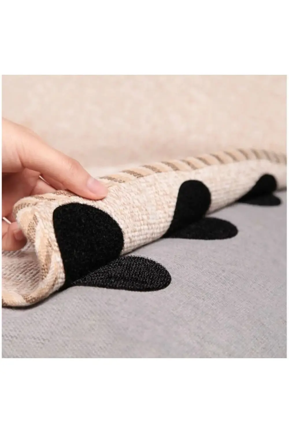 Halı Kilim Kaydırmaz Cırt 10 Set Mobilya Profilleri Siyah CN