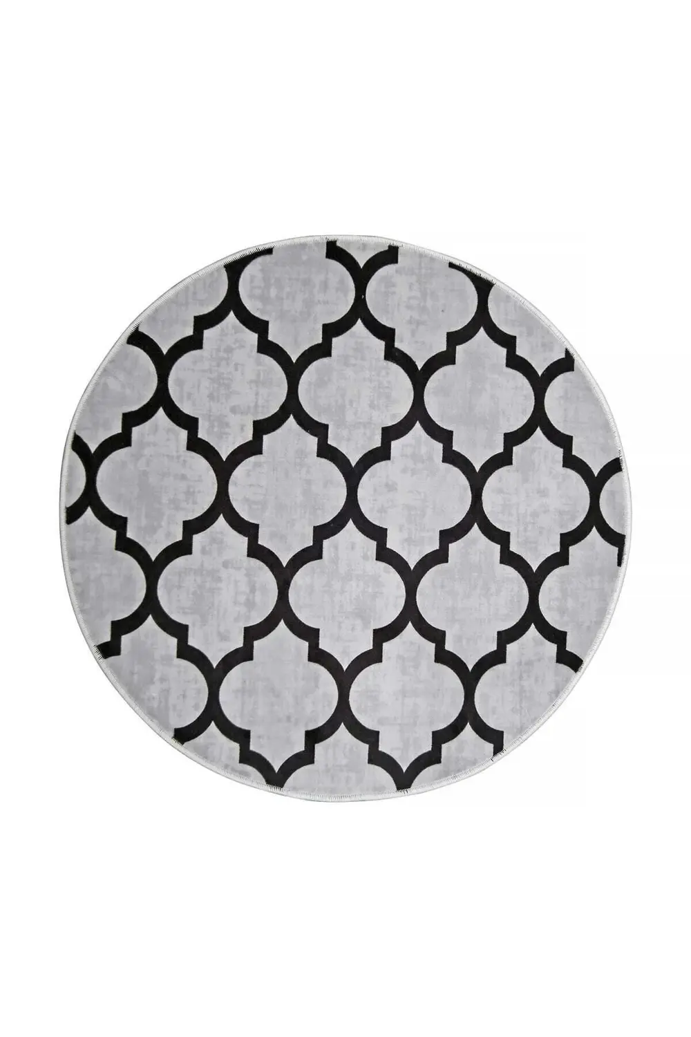 Halı Lidya gri Yuvarlak Kaymaz Taban Yıkanabilir 110X110