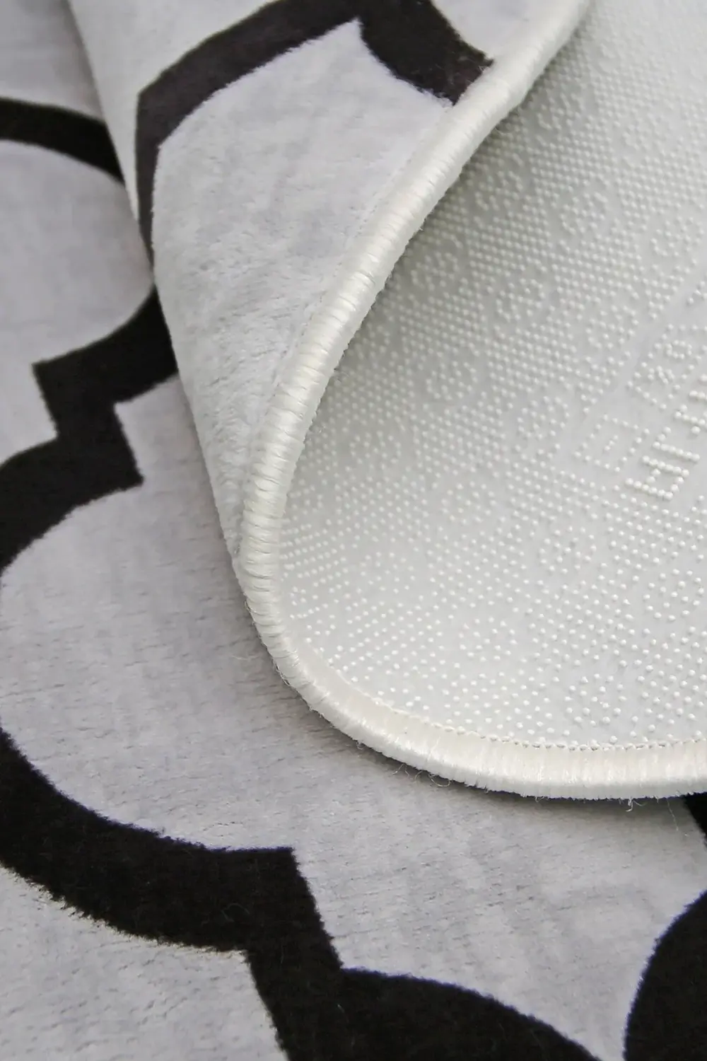 Halı Lidya Gri Yuvarlak Yıkanabilir Banyo Paspası 80x80