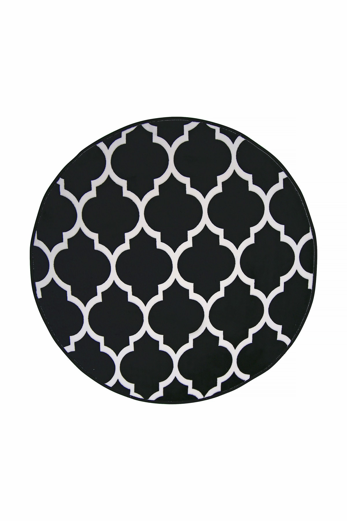 Halı Lidya Siyah Yuvarlak Yıkanabilir Banyo Paspası 80x80