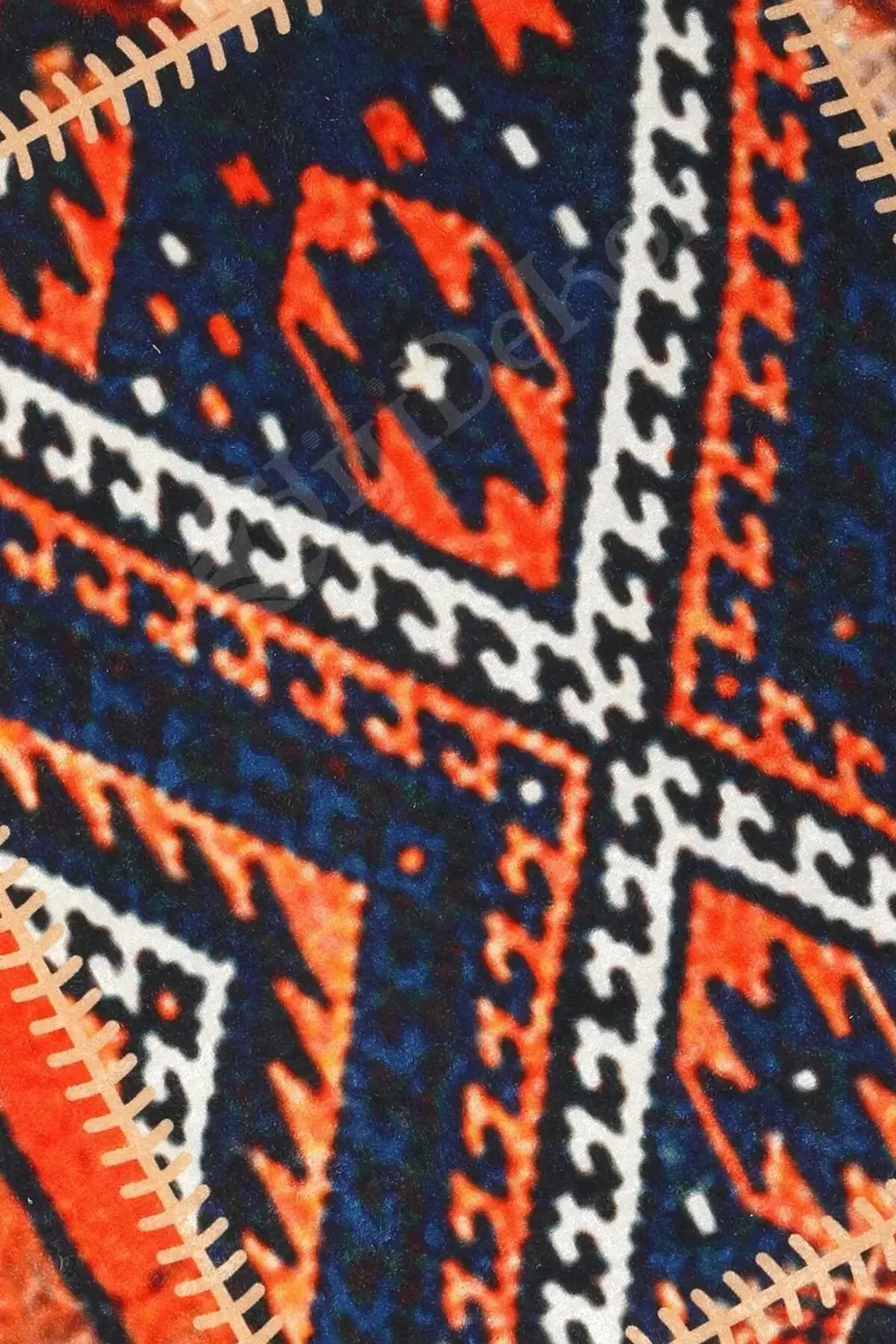 Halı Turuncu Cool K1300 Saçaklı Yuvarlak Kesme Ince Yolluk Kilim