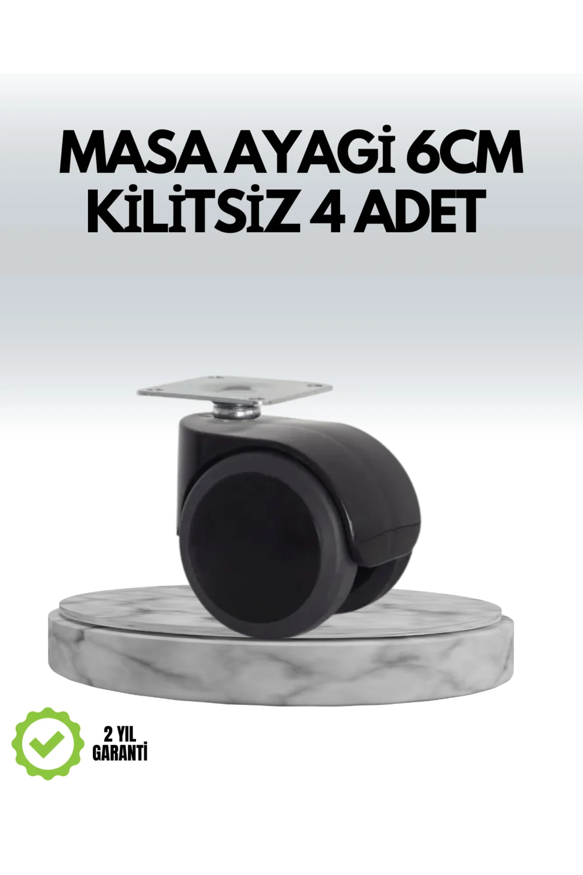 Halı ve Beton Uyumlu Kilitsiz Mobilya Tekerleği 4’lü