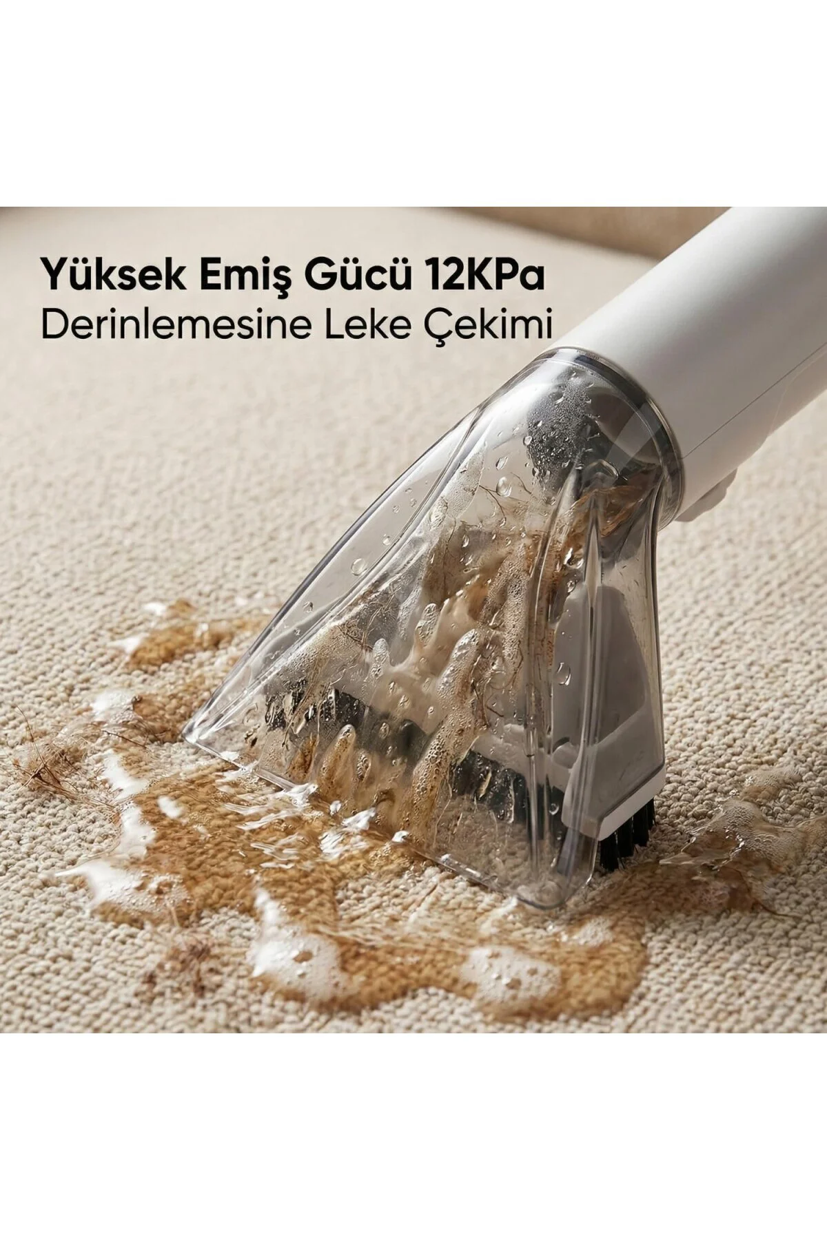 Halı ve Koltuk Yıkama Makinesi, 650W Güçlü Motor ve 12KPa Emiş Gü
