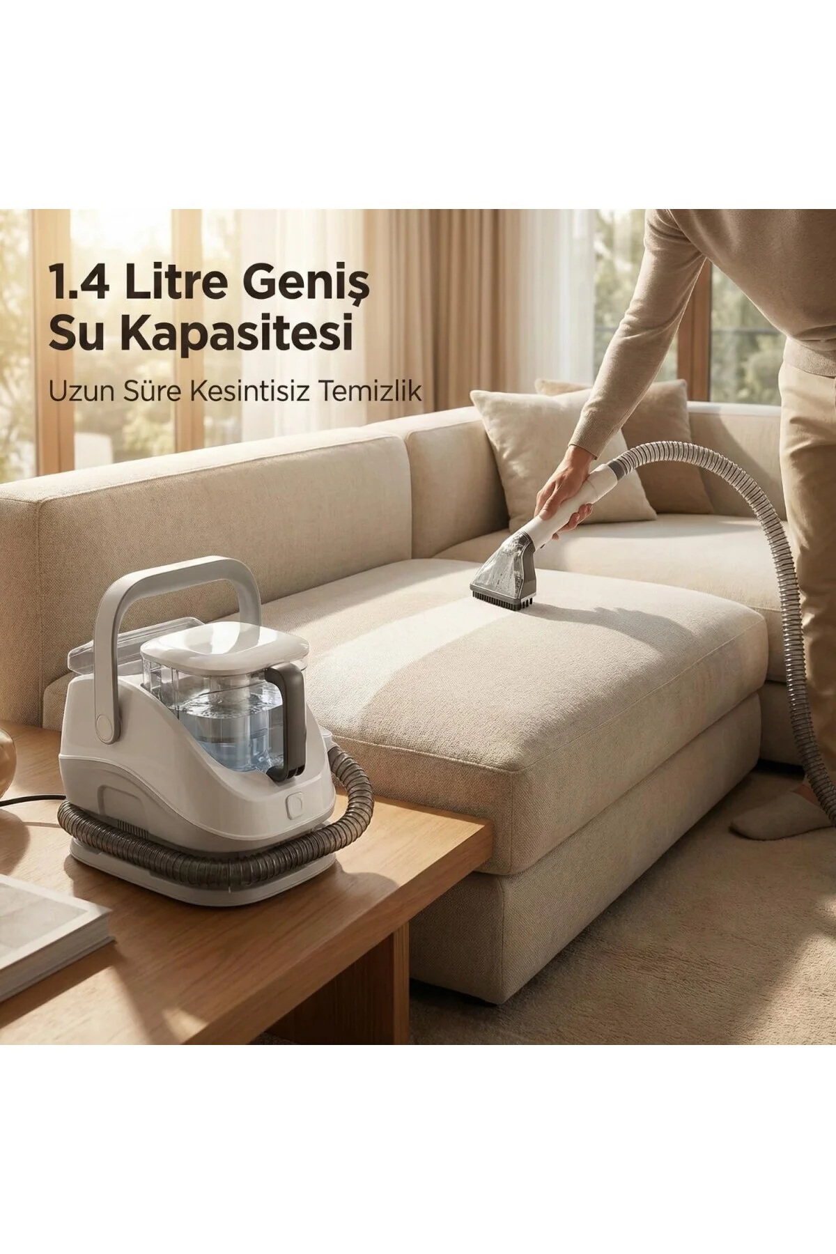 Halı ve Koltuk Yıkama Makinesi, 650W Güçlü Motor ve 12KPa Emiş Gü