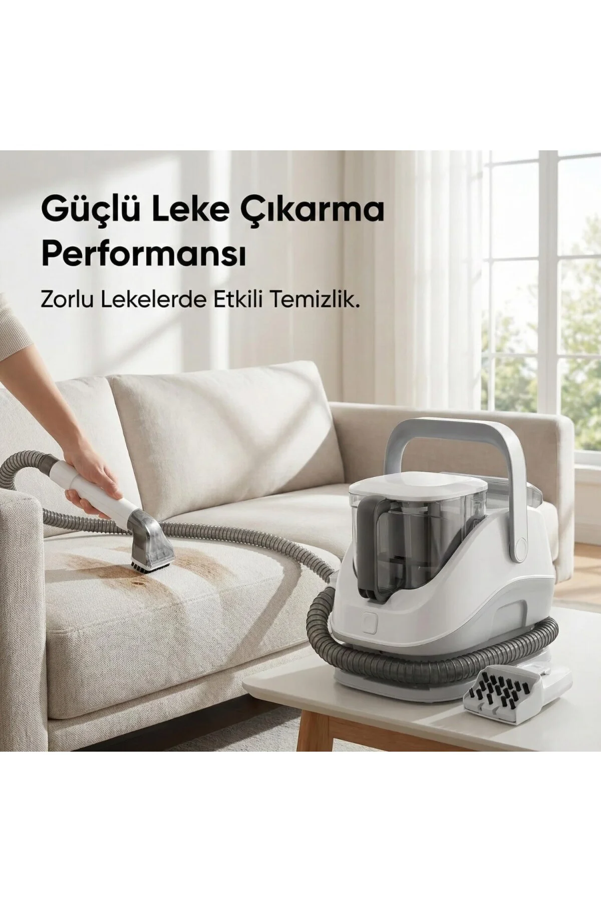 Halı ve Koltuk Yıkama Makinesi, 650W Güçlü Motor ve 12KPa Emiş Gü