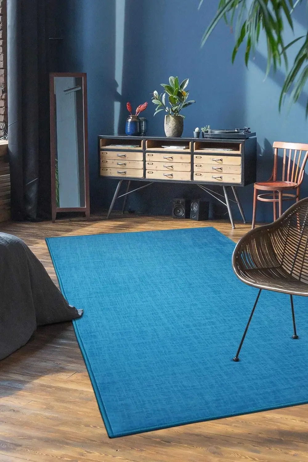 Halı Vip Turkuaz Kaymaz Taban Yıkanabilir Kesme Yolluk Salon Antr