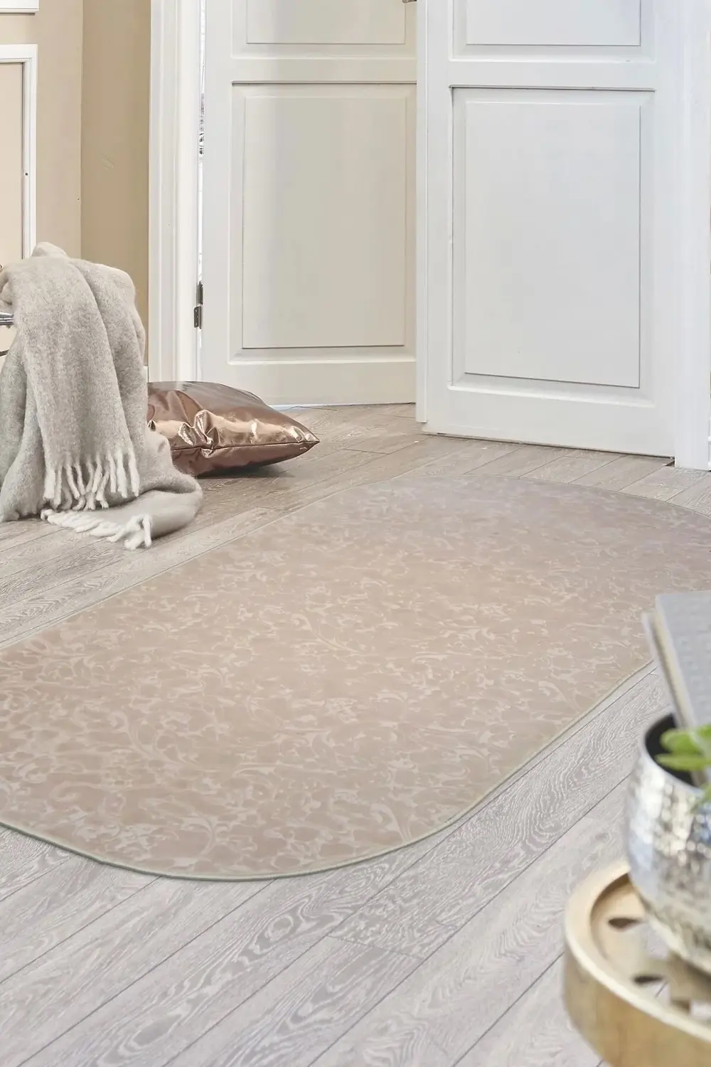 Halı Vizon Elit Yıkanabilir Saçaksız Oval Kesme Ince Yolluk Kilim