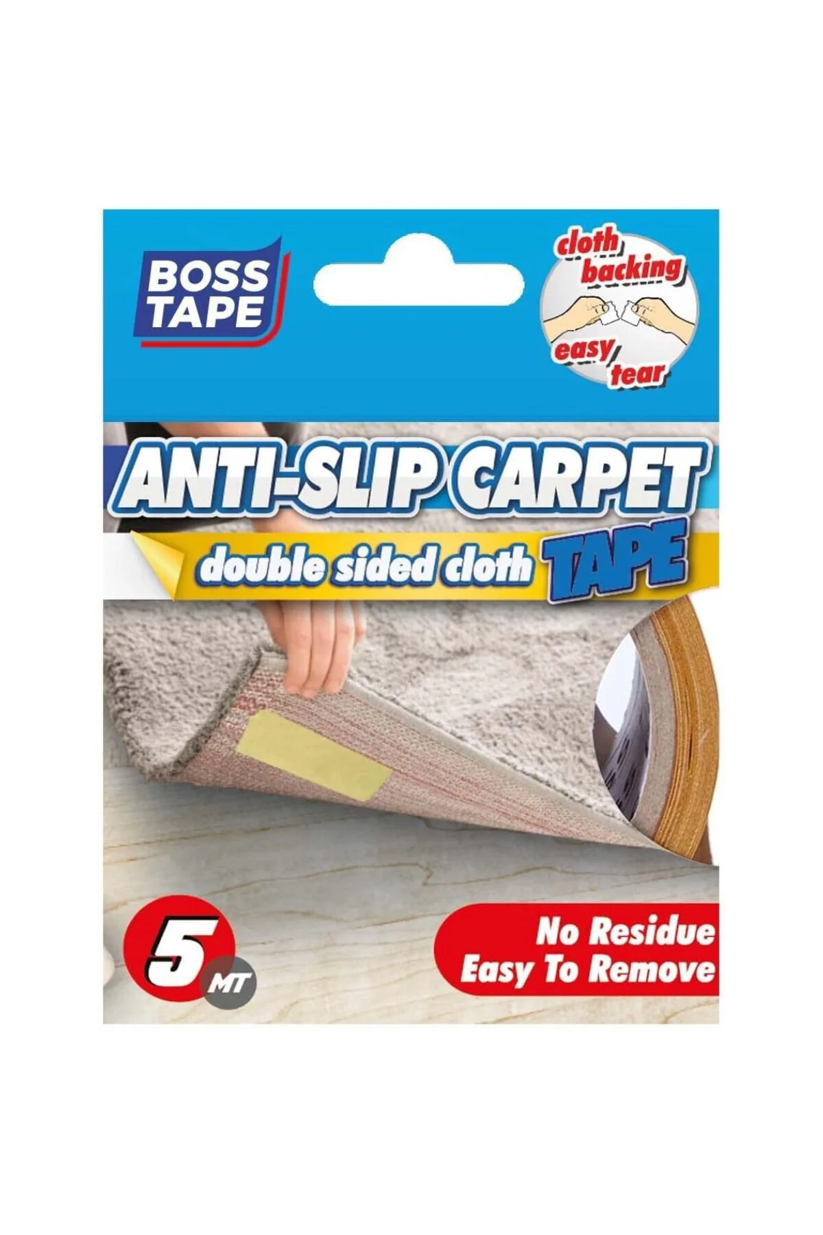 Halı Yapıştırıcı Bant, Kaymaz Halı Bandı, 5 Metre Uzunluk x 50 mm Genişlik, Sarı