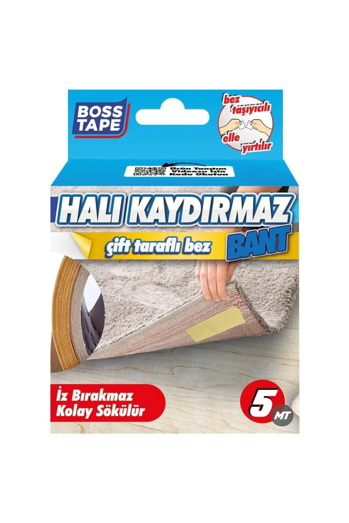 Halı Yapıştırıcı Bant, Kaymaz Halı Bandı, 5 Metre Uzunluk x 50 mm Genişlik, Sarı