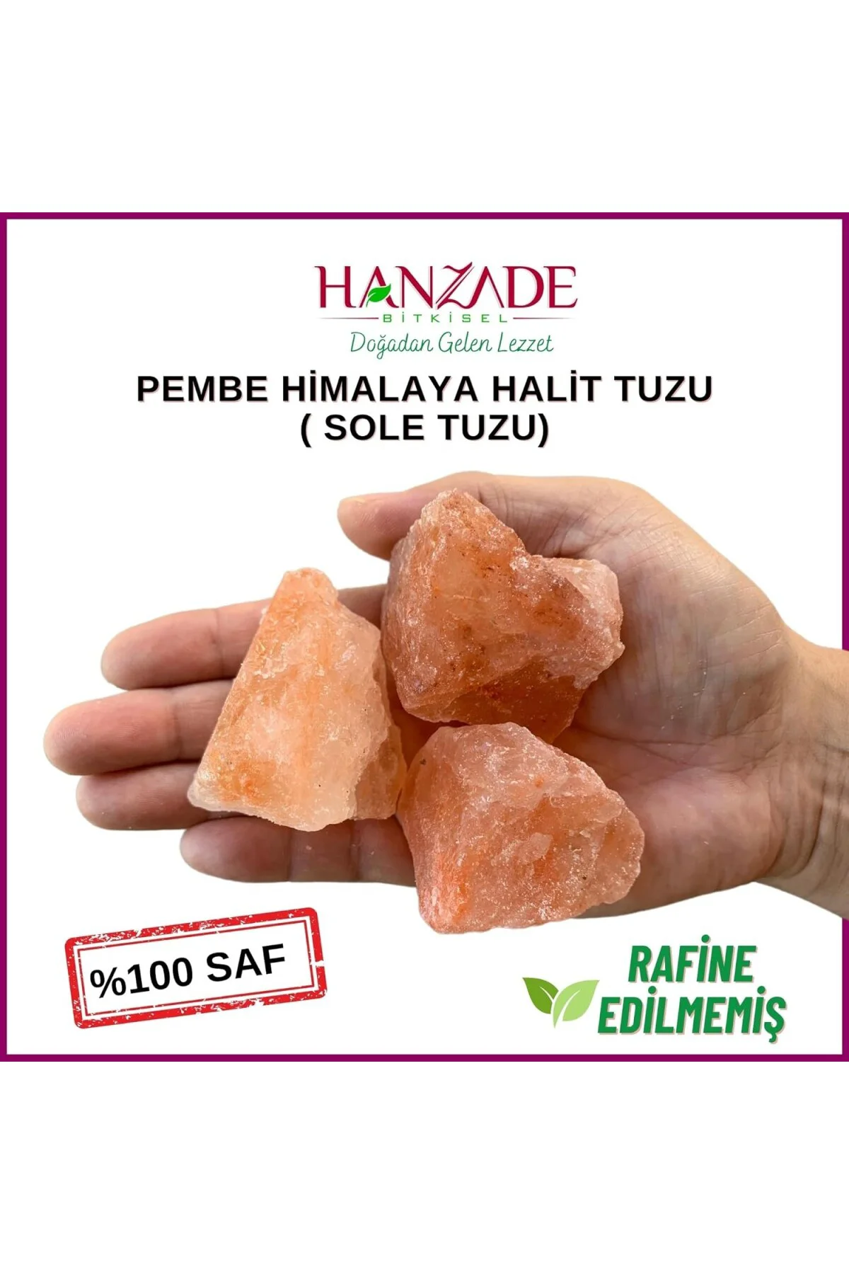 Halit Tuz Sole Tuzu 1 KG Şeffaf Berrak Kristal Pembe Himalaya Hal