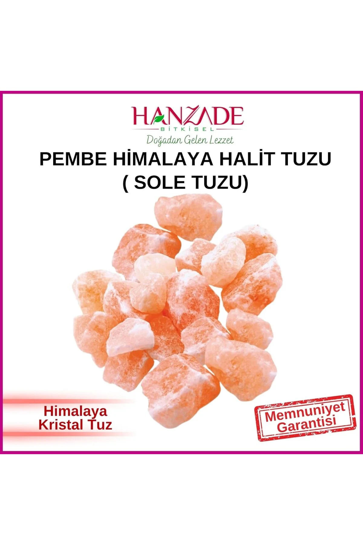Halit Tuz Sole Tuzu 1 KG Şeffaf Berrak Kristal Pembe Himalaya Hal