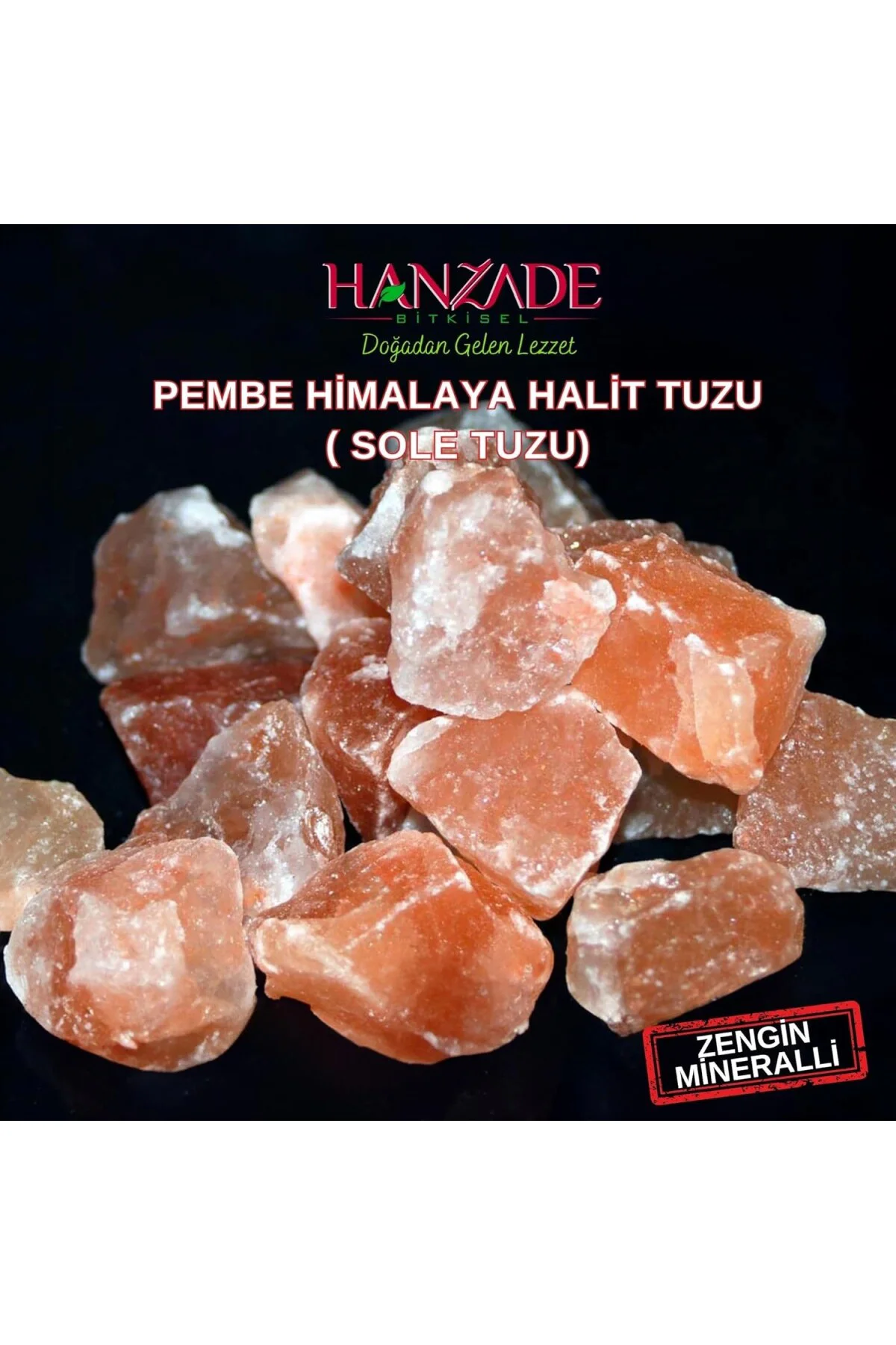 Halit Tuz Sole Tuzu 1 KG Şeffaf Berrak Kristal Pembe Himalaya Hal