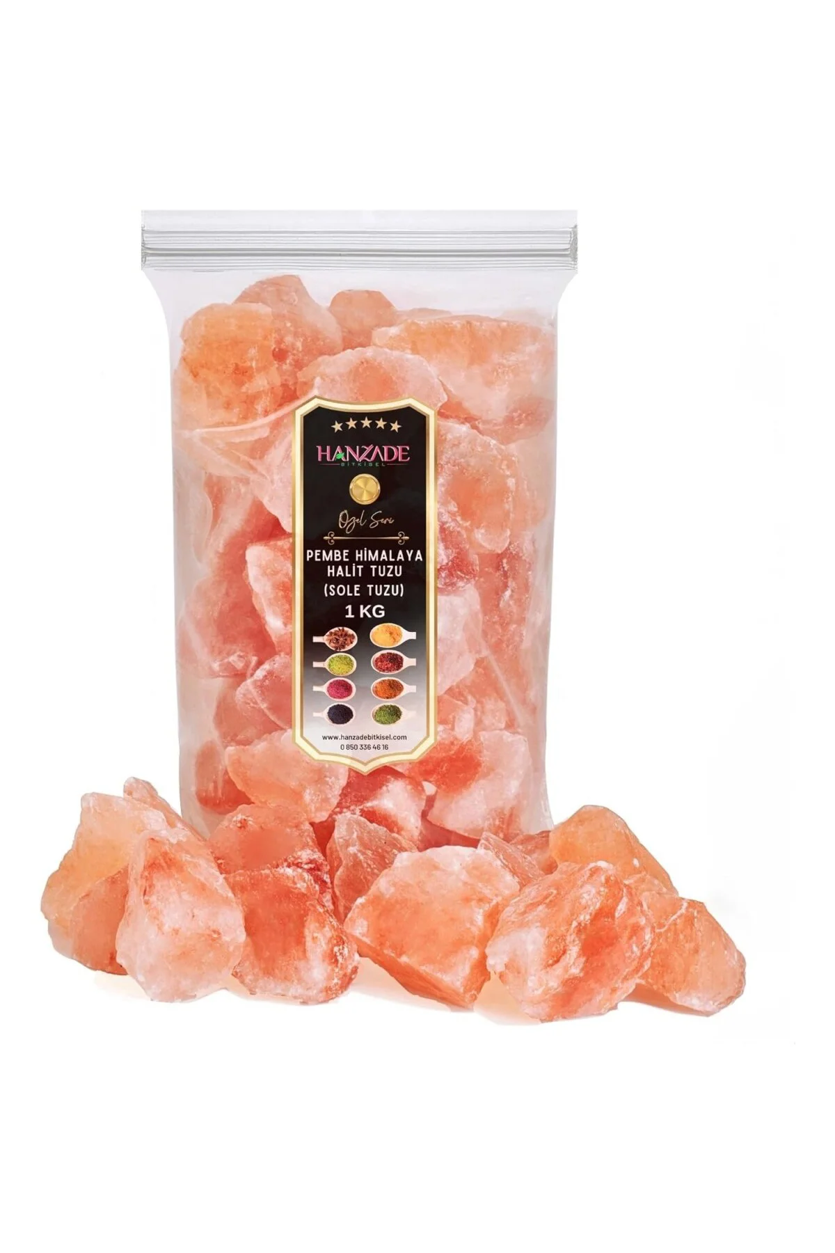 Halit Tuz Sole Tuzu 1 KG Şeffaf Berrak Kristal Pembe Himalaya Hal