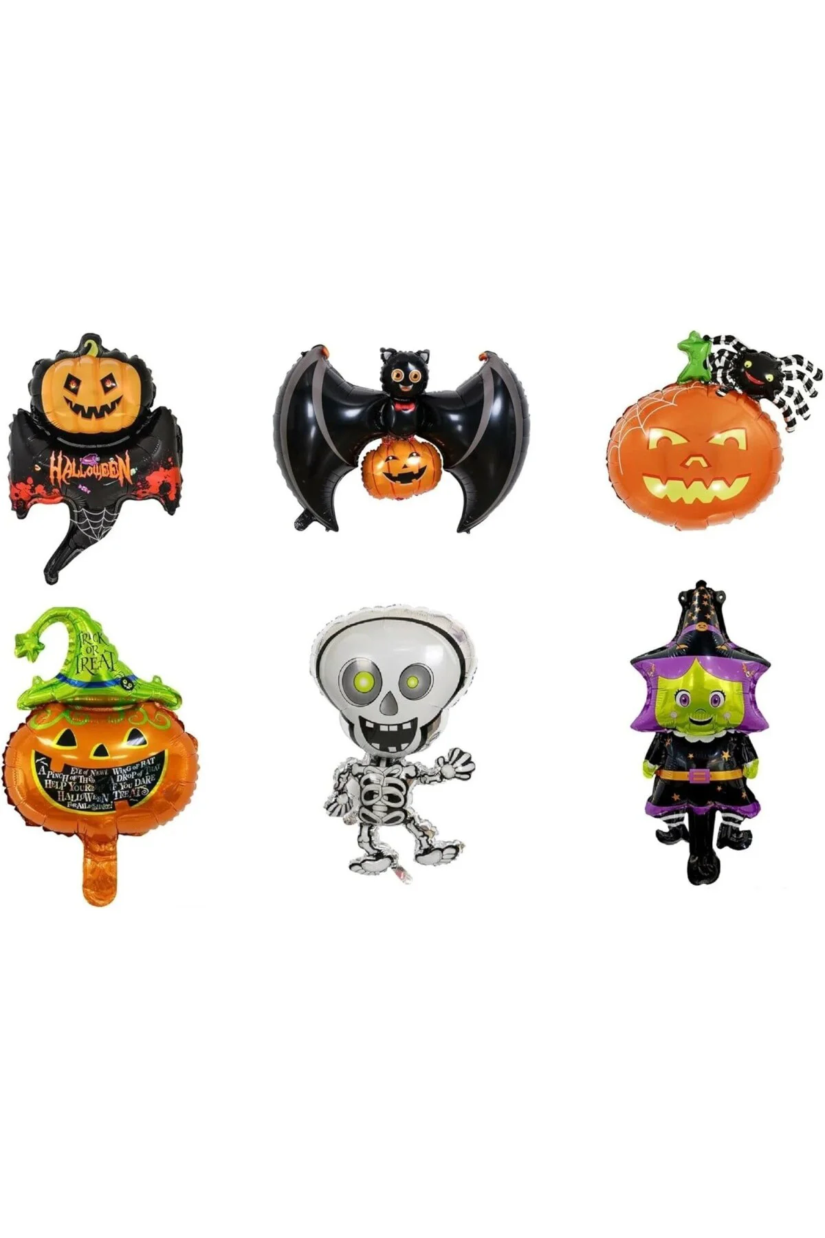Halloween 6'lı Mini Folyo Balon Set