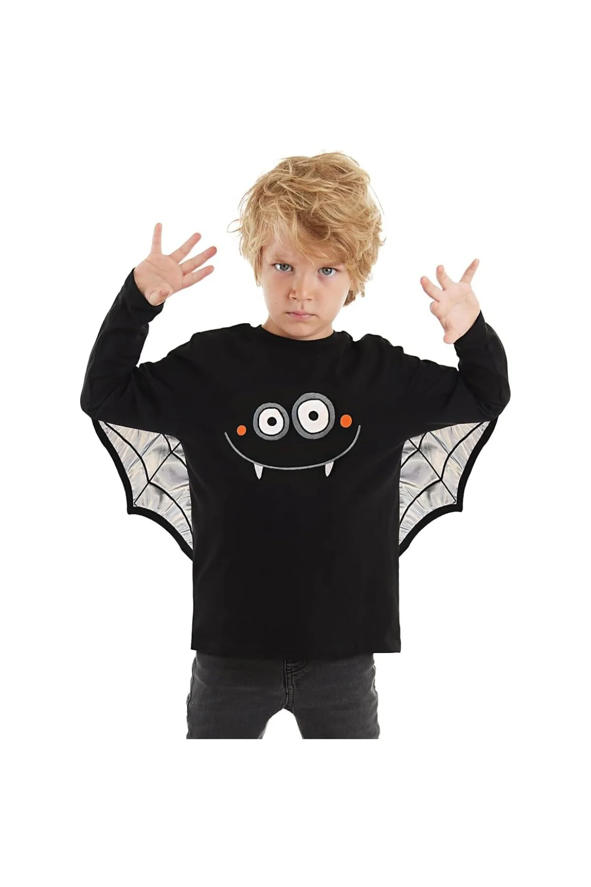 Halloween Cadılar Bayramı Erkek Çocuk Kostüm Siyah T-shirt