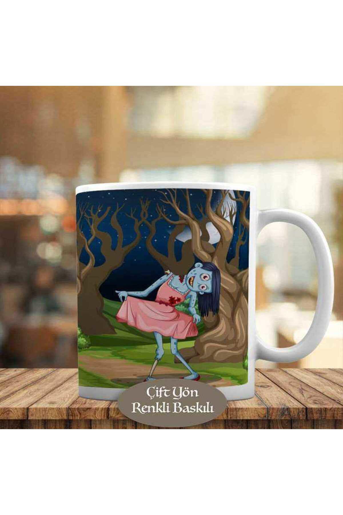 Asilmeydan Halloween Gece Karanliğinda Zombi Kiz Kupa Bardak Hediyelik-935