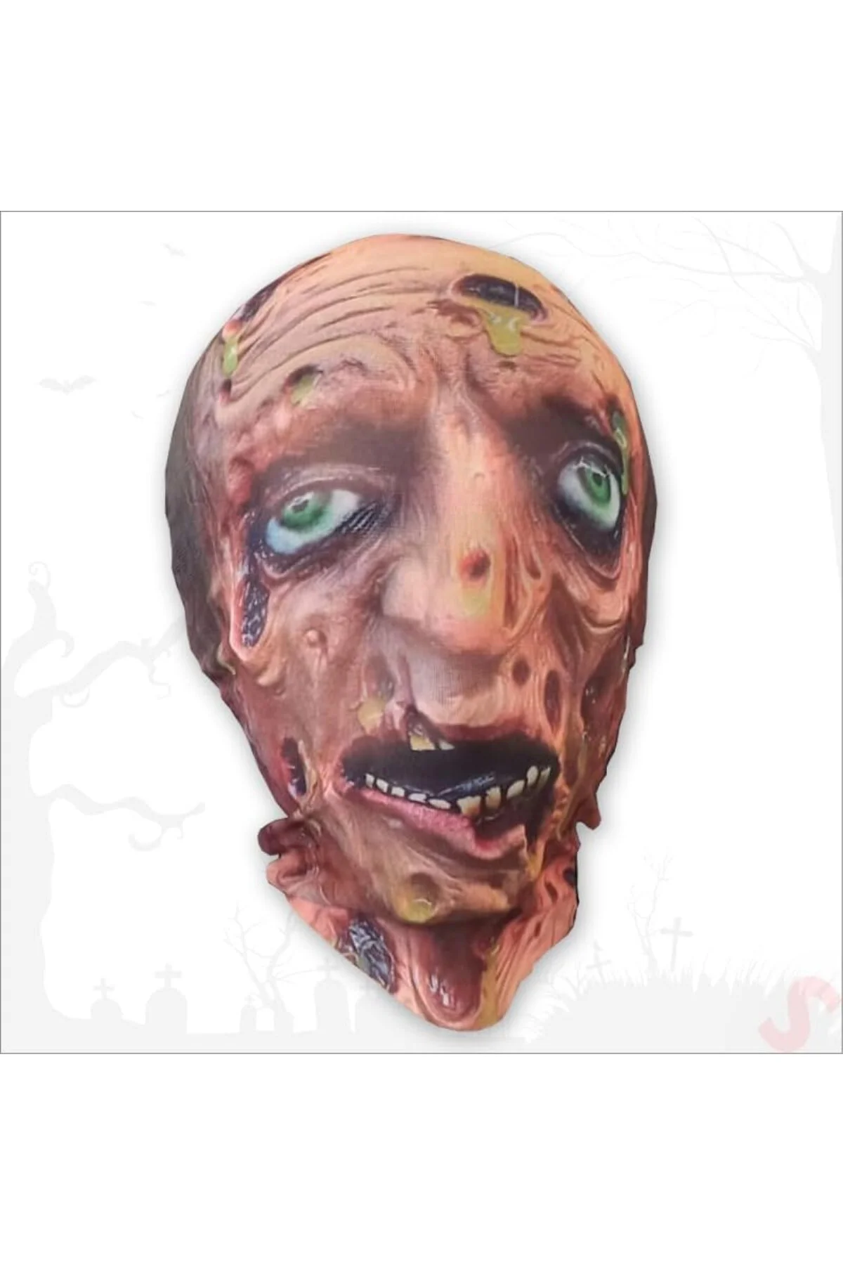 Halloween Kumaş 3D Korku Maskesi, 32cm - Zombi