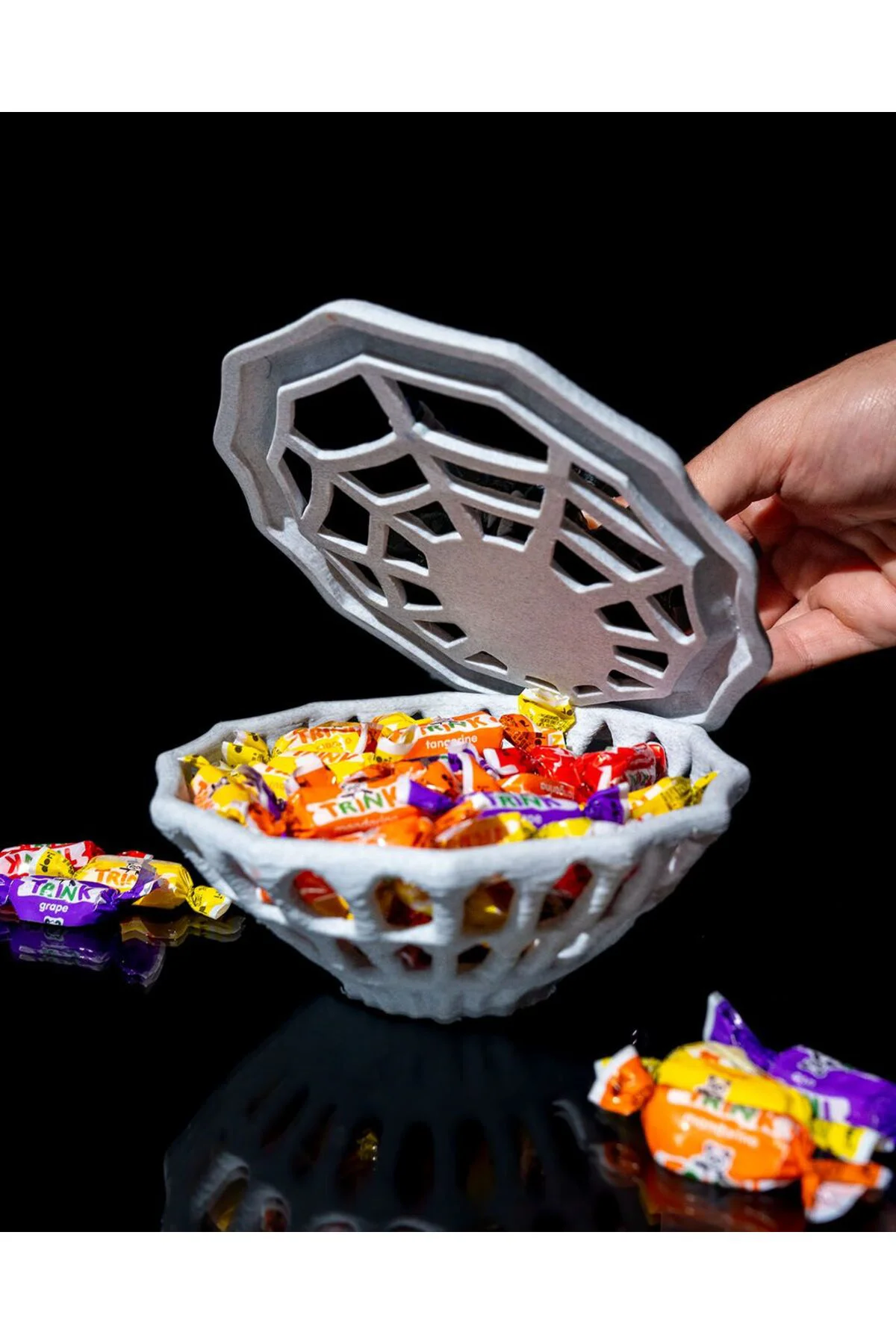 Halloween Örümcek Şeker Kasesi Cadılar Bayramı Örümcek Şekerlik 18CM