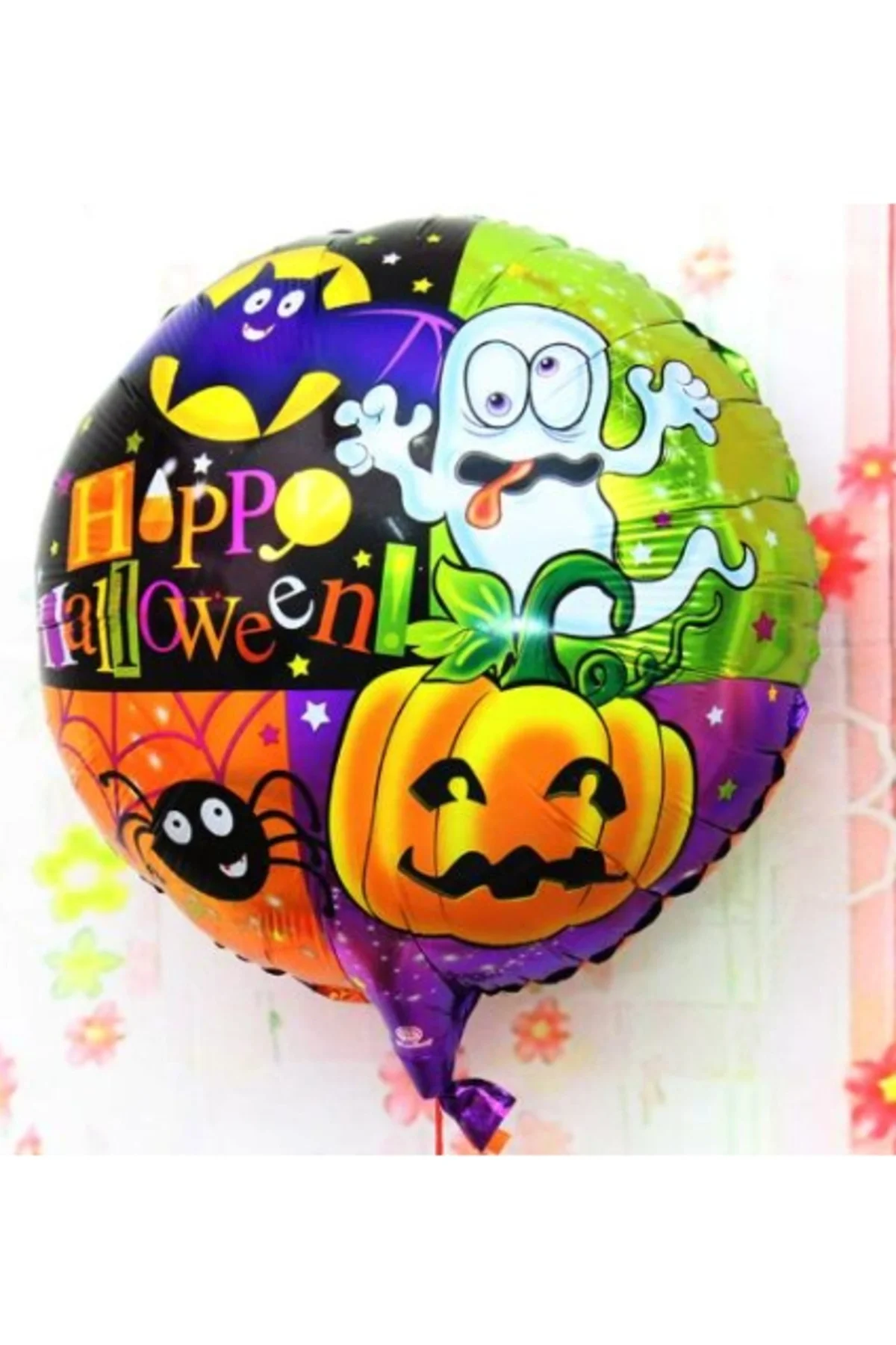 Halloween Örümcekli Kabaklı Folyo Balon 18 İnç Halloween Örümcekli Kabaklı Folyo Balon 18 İnç