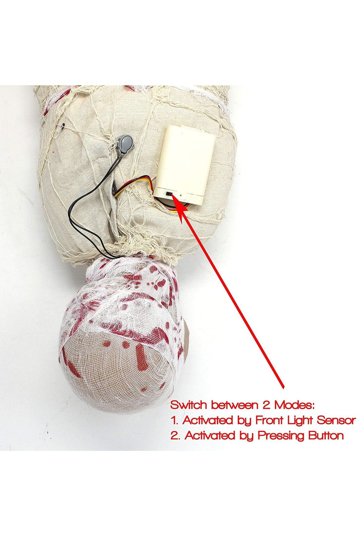 Astra Market Halloween Sensörlü İşıklı Hareketli Mumya 25X75 Cm