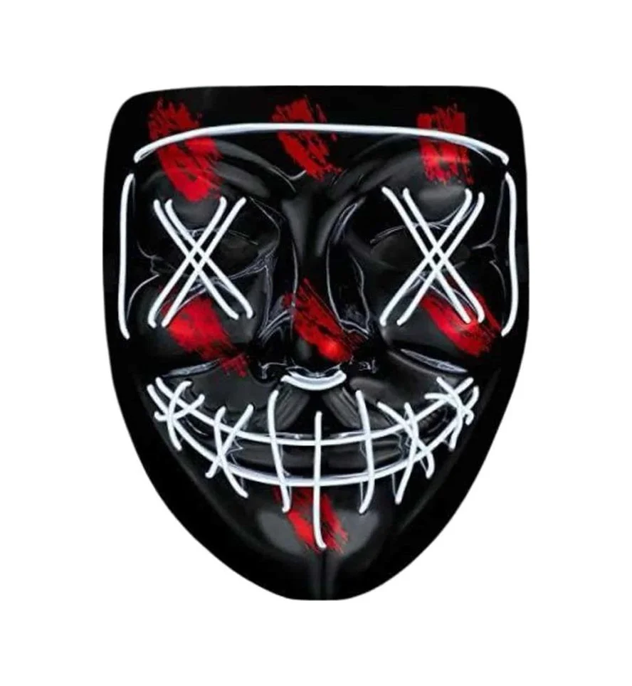 Hallowen Parti Maskesi Neon Led Işıklı Maske 3 Modlu Cadılar Bayramı Maskesi Diğer