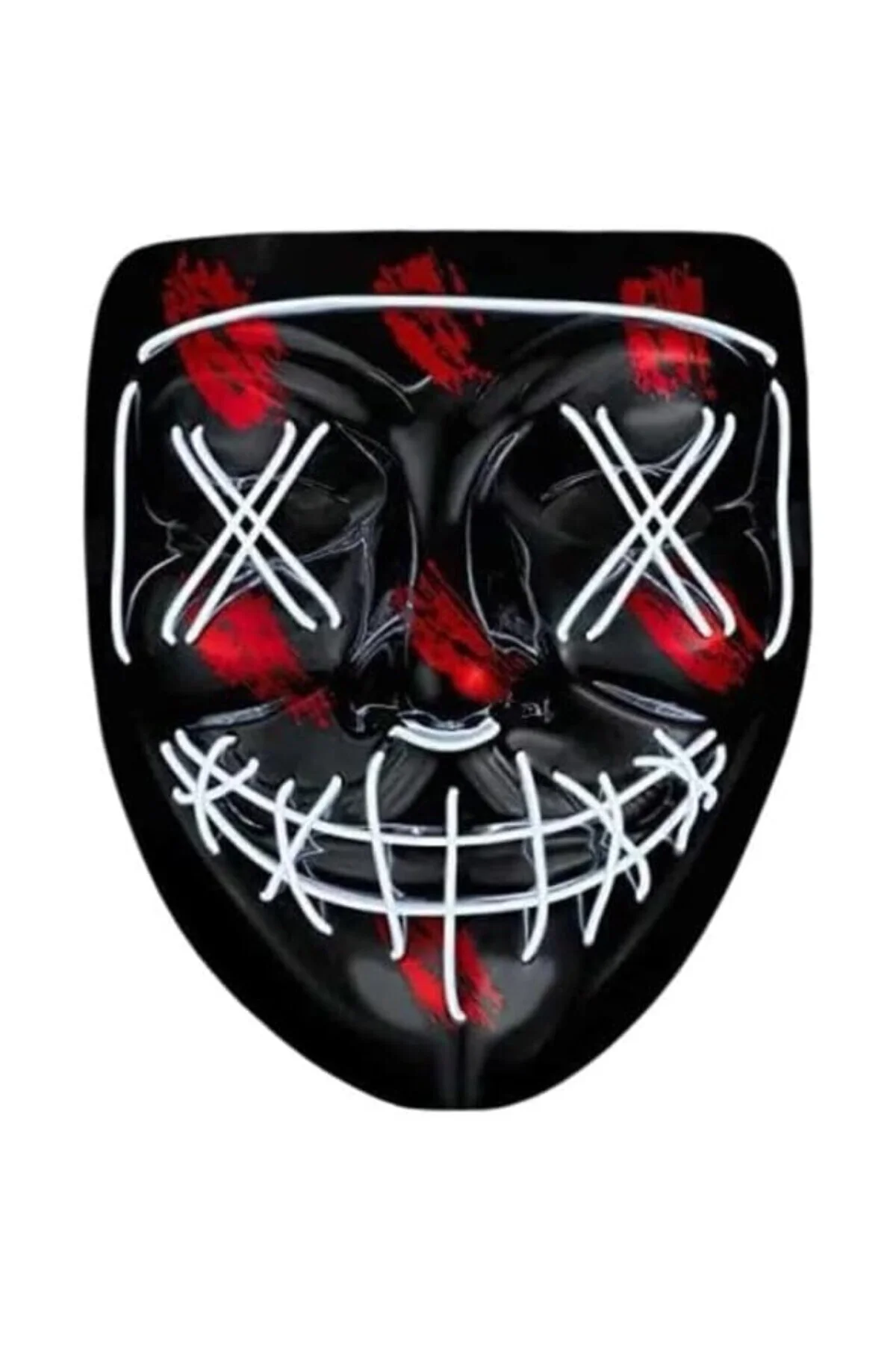 Hallowen Parti Maskesi Neon Led Işıklı Maske 3 Modlu Cadılar Bayr