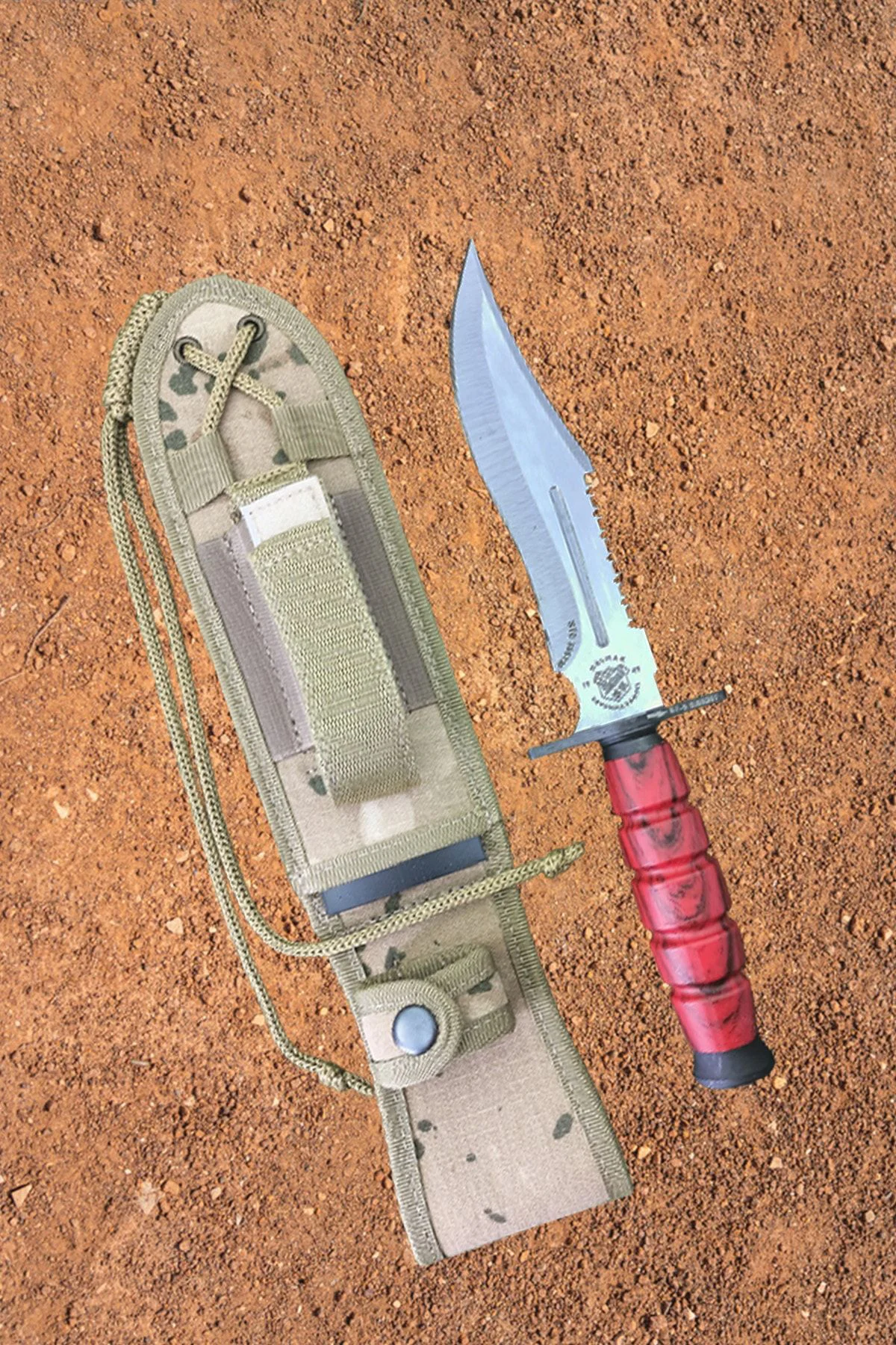 Halmak Outdoor Bıçak Mutfak Bıçak Komando Rambo Kamp Av Bıçak Çakı Kılıflı (30 Cm)