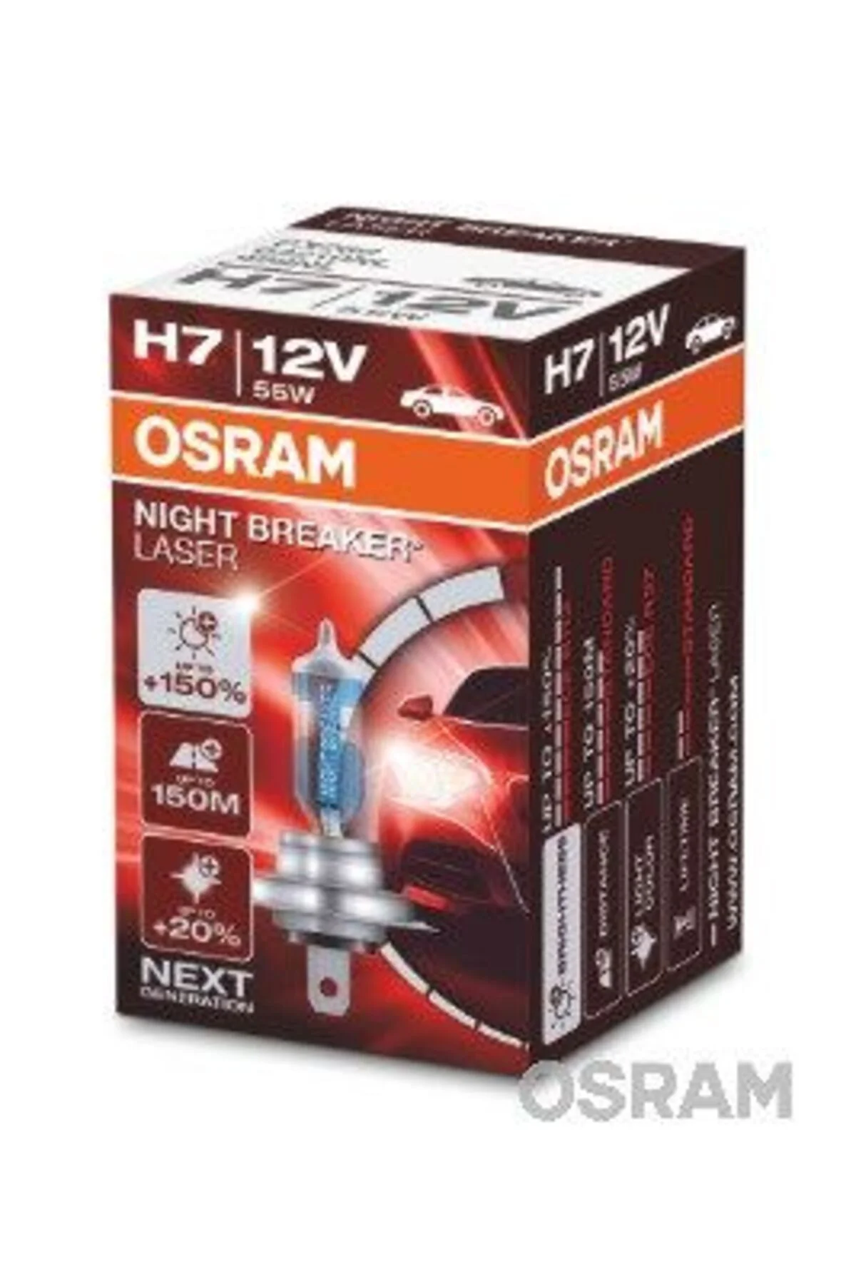 HALOGEN 1 ADET AMPUL H7 12V 55W FAR %150. EKSTRA AYDINLATMALI 642