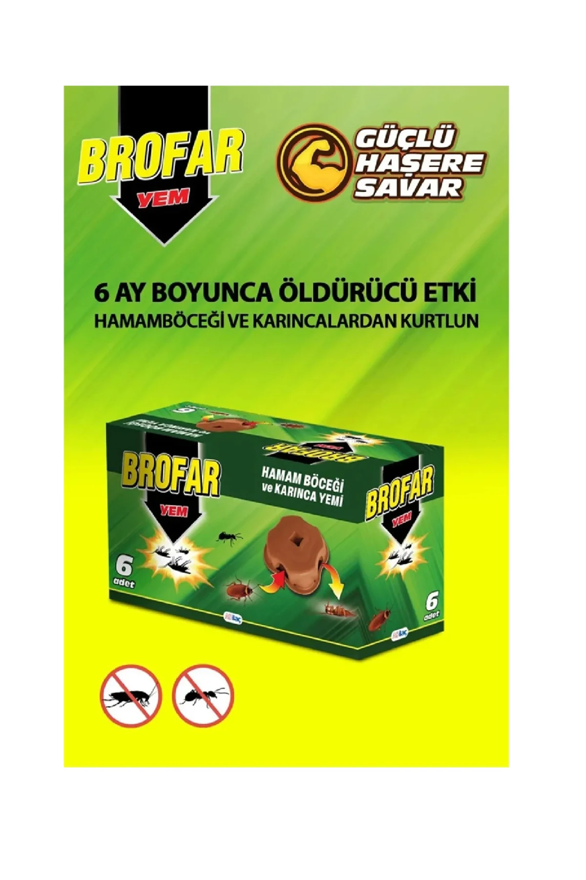 Hamam Böceği Yemi Ve Karınca Yemi 6 lı (Böcek Yeİ) X 2 Adet