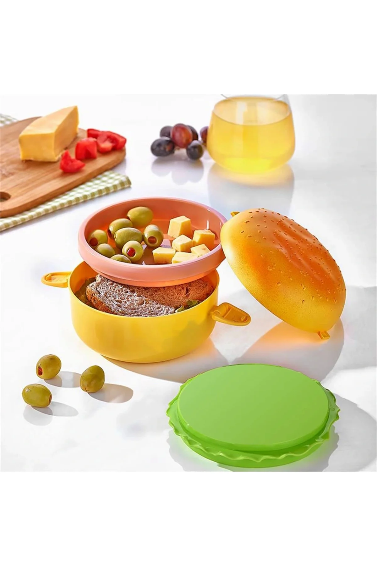 Hamburger Görünümlü Beslenme Ve Saklama Kabı - Görsel 3