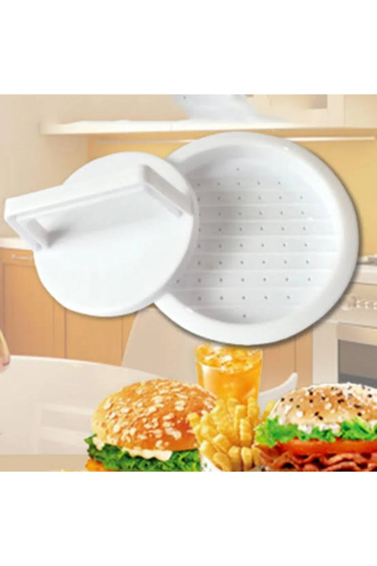 Hamburger Köfte Şekillendirici Köfte Kalıbı Hamburger Pratik Pres Aparat Hamburger Köfte Şekillendirici Köfte Kalıbı Hamburger Pratik Pres Aparat