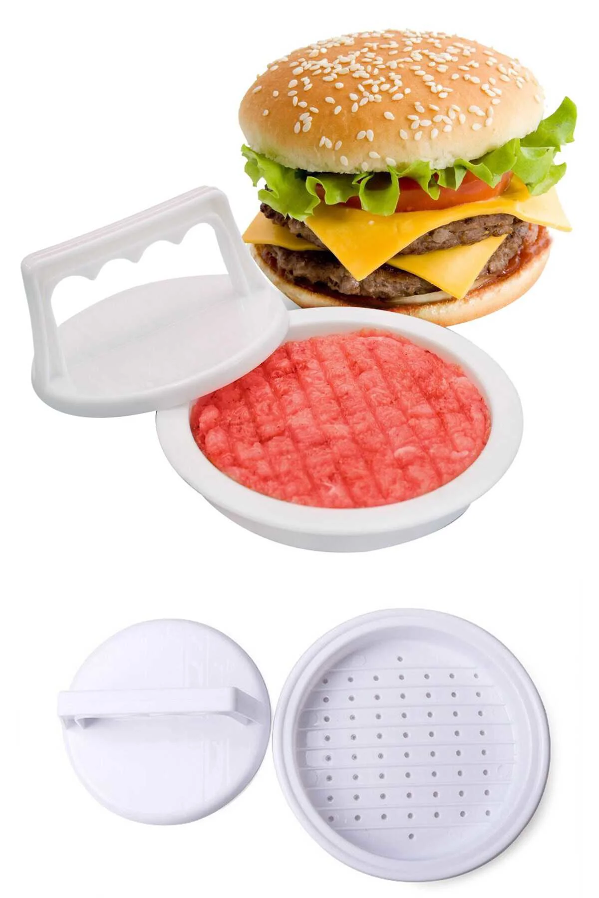 Hamburger Yapma Aparatı- Hamburger Pres Ve Köfte Kalıbı Hamburger Yapma Aparatı- Hamburger Pres Ve Köfte Kalıbı