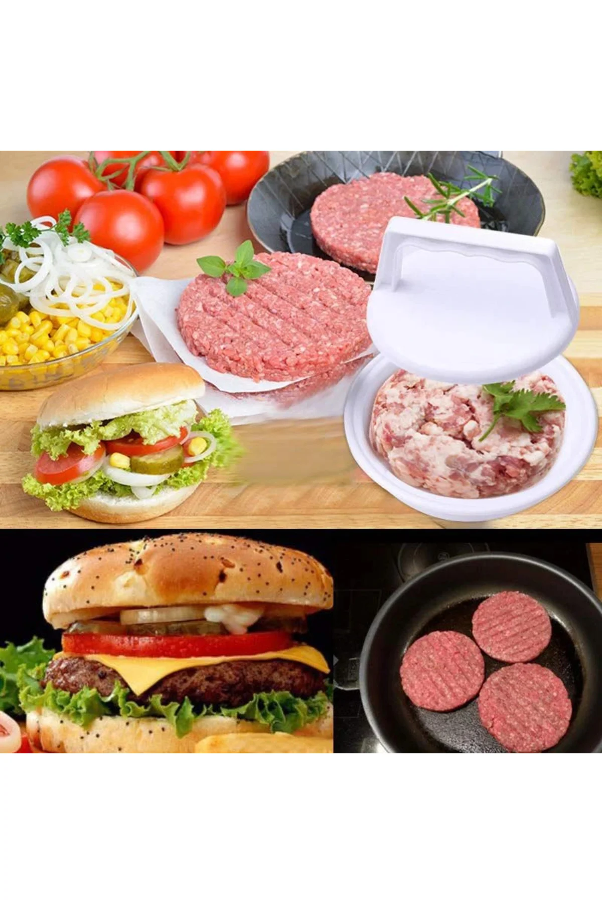Hamburger Yapma Aparatı- Hamburger Pres Ve Köfte Kalıbı Hamburger Yapma Aparatı- Hamburger Pres Ve Köfte Kalıbı - Görsel 3