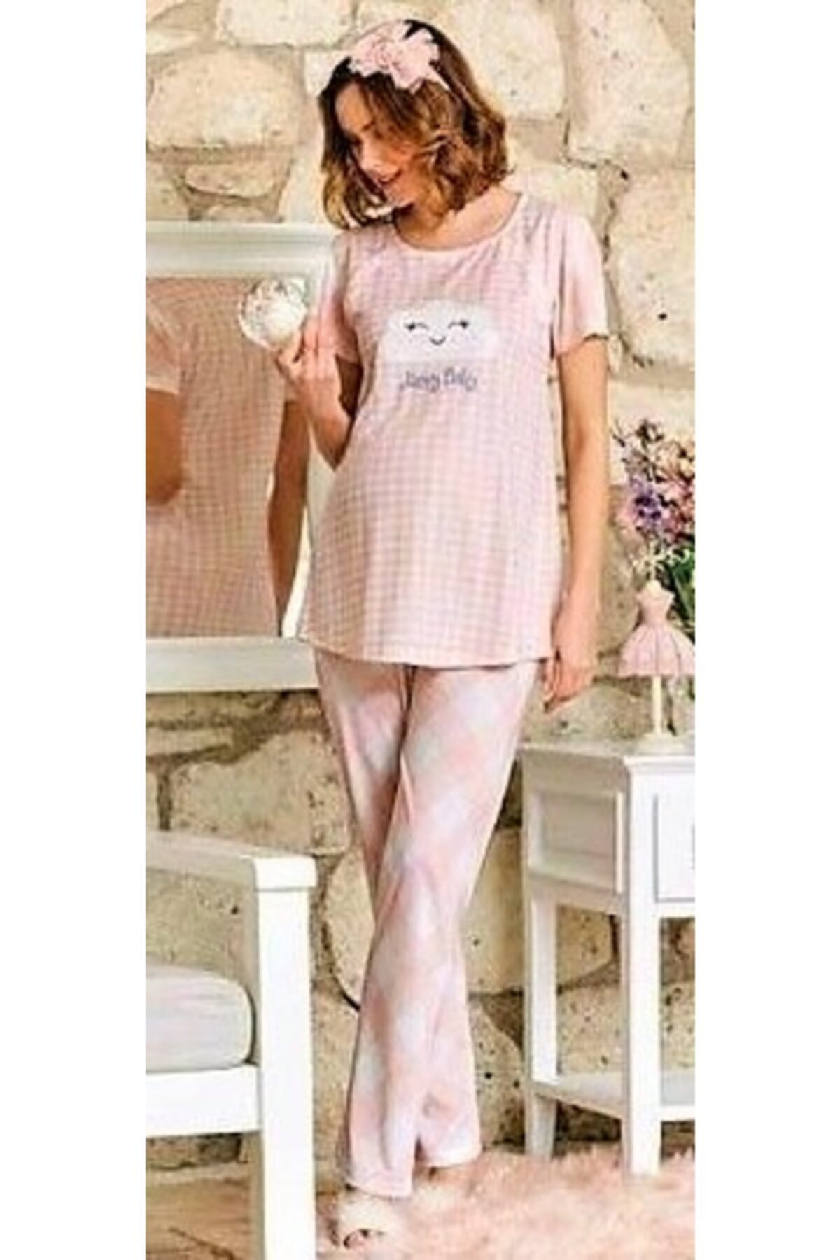 Flz Hamile Pijama Takımı Pembe