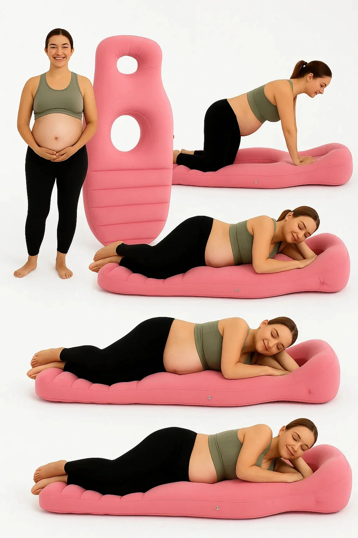 Hamile Uyku Minderi Tam Vücut Destekli Ergonomik Gebelik Yan Yatm