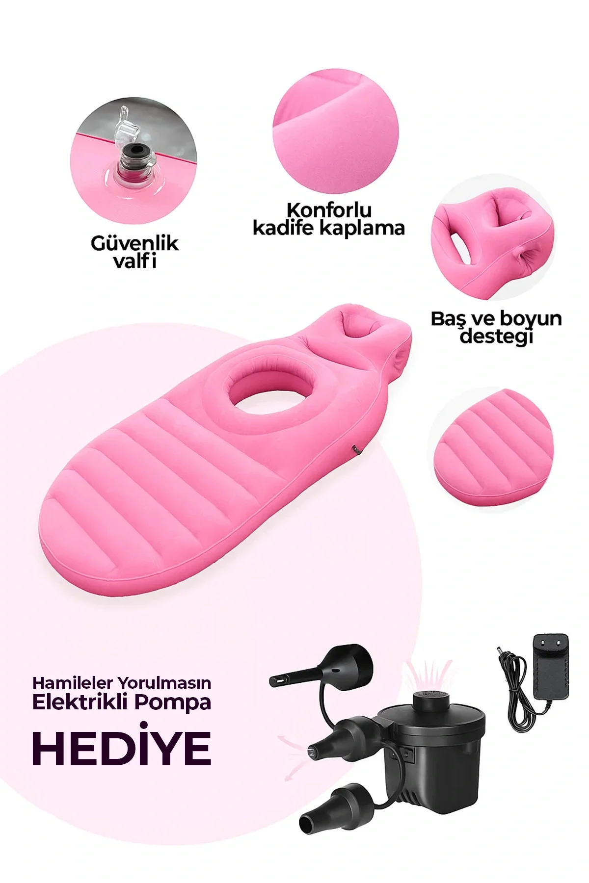 Hamile Uyku Minderi Tam Vücut Destekli Ergonomik Gebelik Yan Yatm