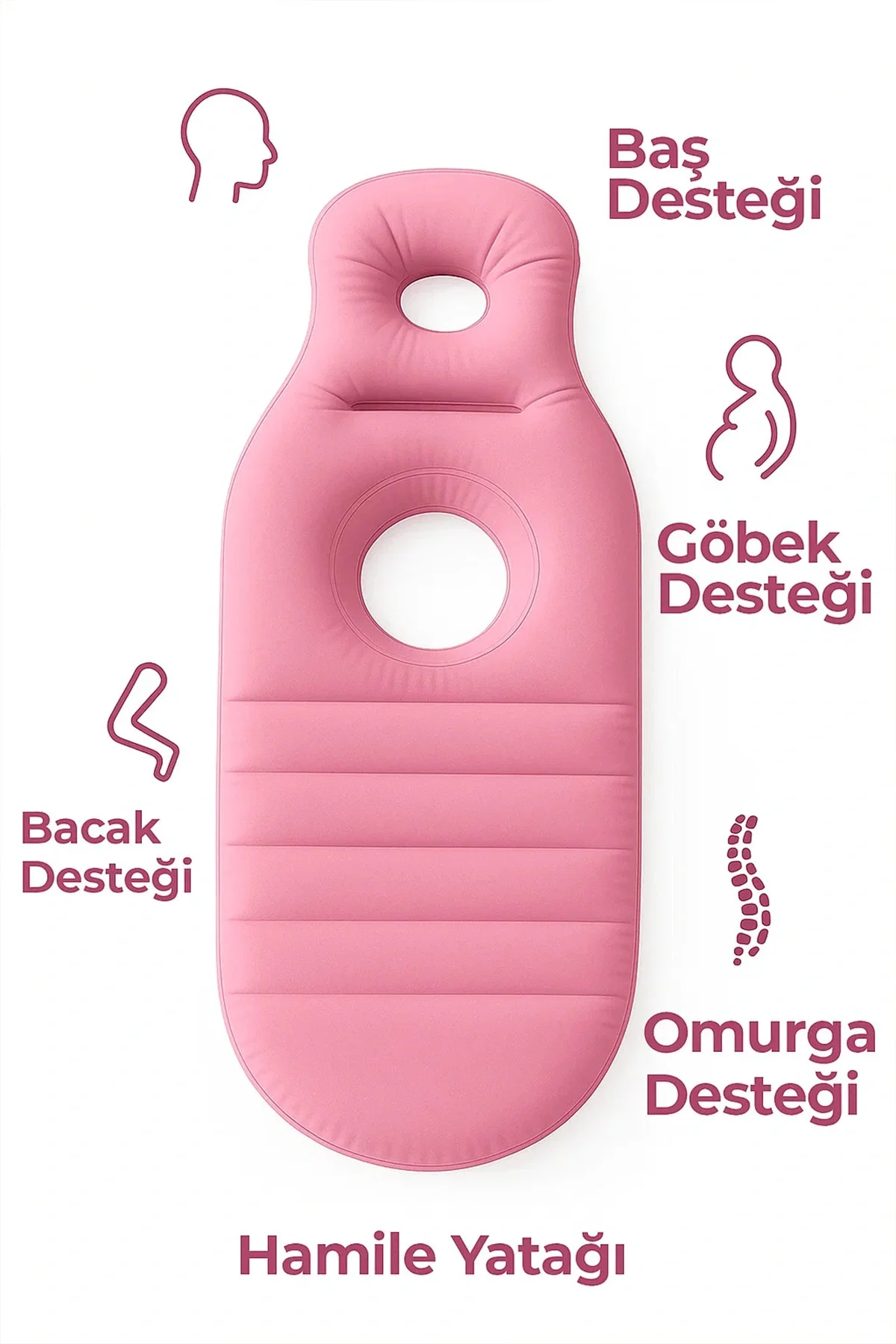 Hamile Uyku Minderi Tam Vücut Destekli Ergonomik Gebelik Yan Yatm