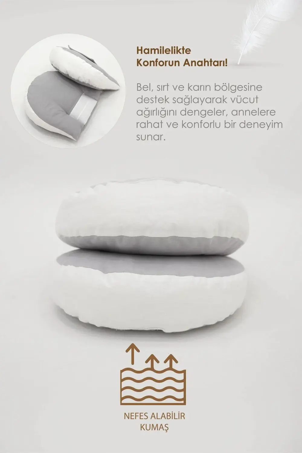 Mordesign Hamile Uyku Yastığı , Emzirme Ve Oturma Destek Yastığı Gri Mordesign Hamile Uyku Yastığı , Emzirme Ve Oturma Destek Yastığı Gri