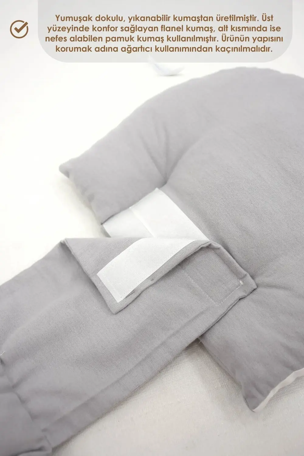 Mordesign Hamile Uyku Yastığı , Emzirme Ve Oturma Destek Yastığı Gri Mordesign Hamile Uyku Yastığı , Emzirme Ve Oturma Destek Yastığı Gri