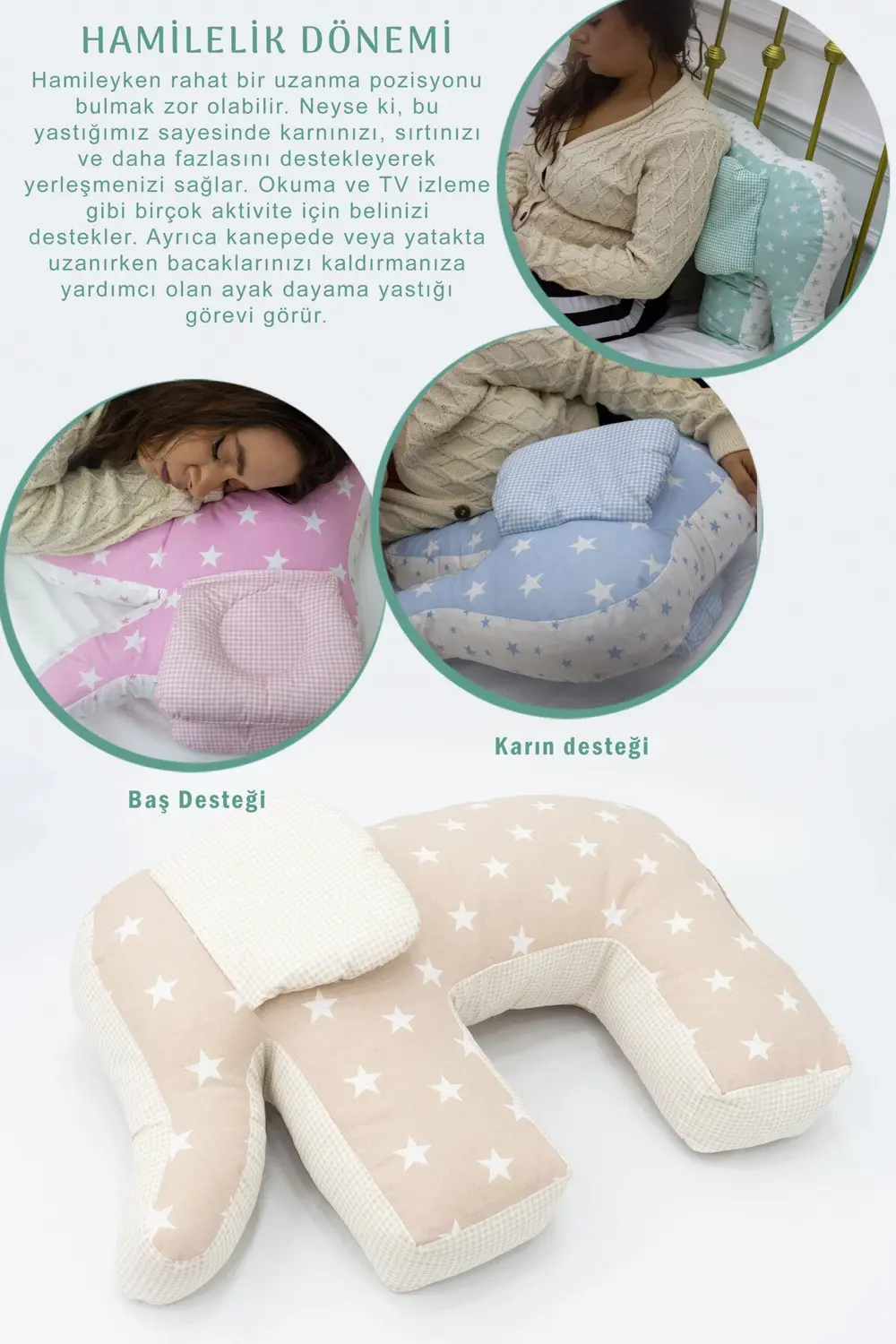 Mordesign Hamile Yastığı, Bebek Destek Koltuğu; Bebek Emzirme Minderi; Deko