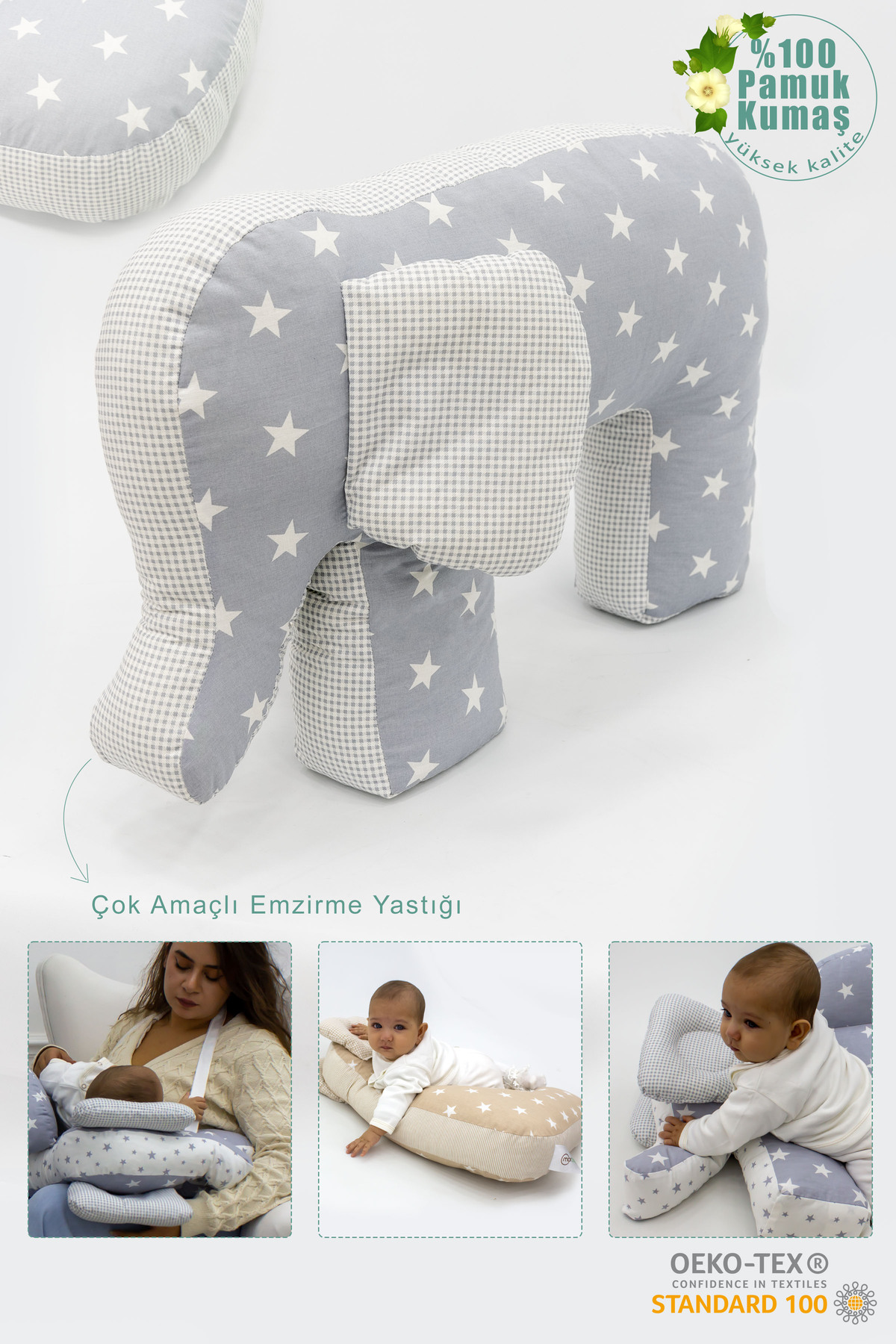 Mordesign Hamile Yastığı, Bebek Destek Koltuğu; Bebek Emzirme Minderi; Deko