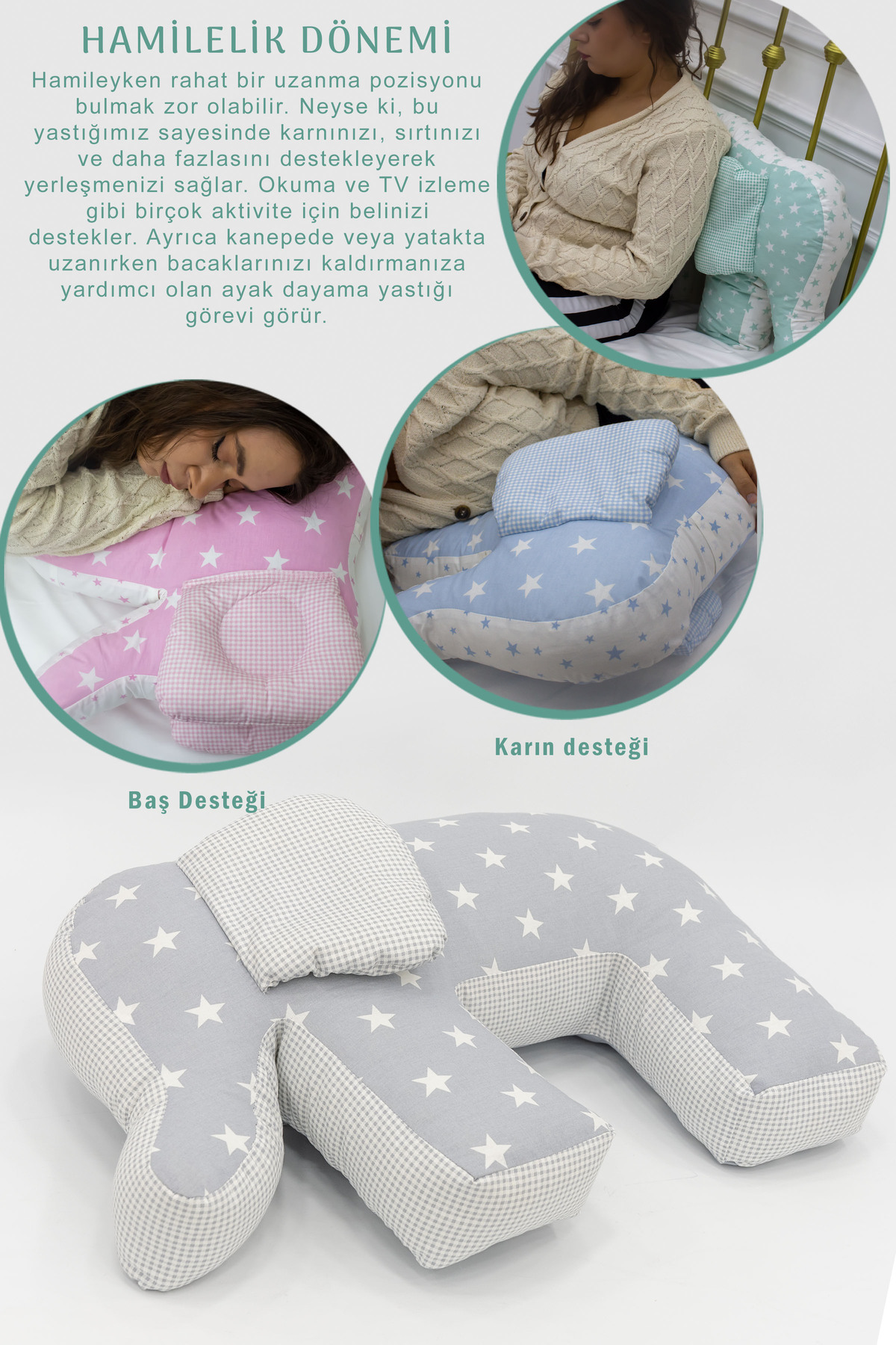 Mordesign Hamile Yastığı, Bebek Destek Koltuğu; Bebek Emzirme Minderi; Deko