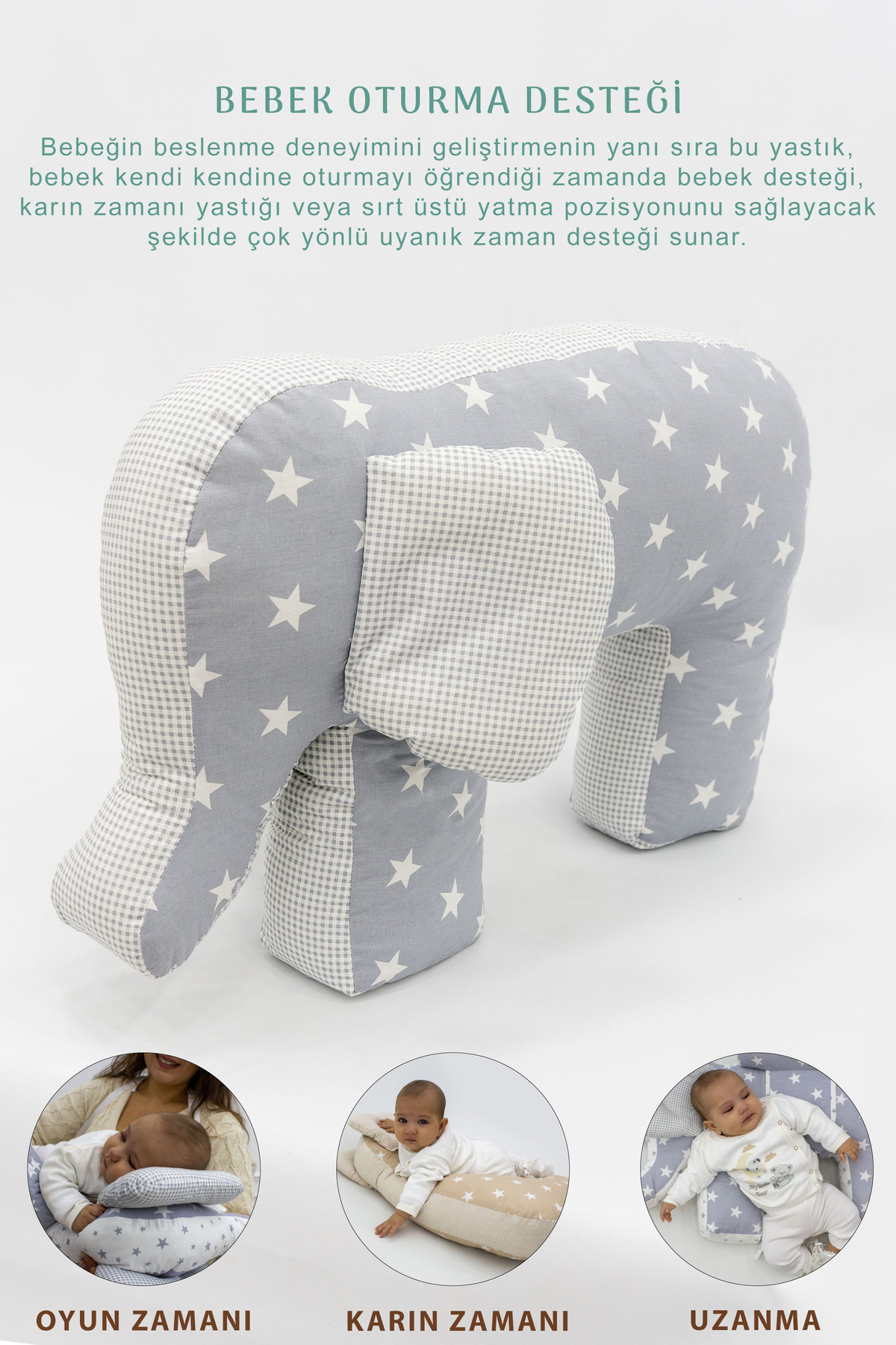 Mordesign Hamile Yastığı, Bebek Destek Koltuğu; Bebek Emzirme Minderi; Deko