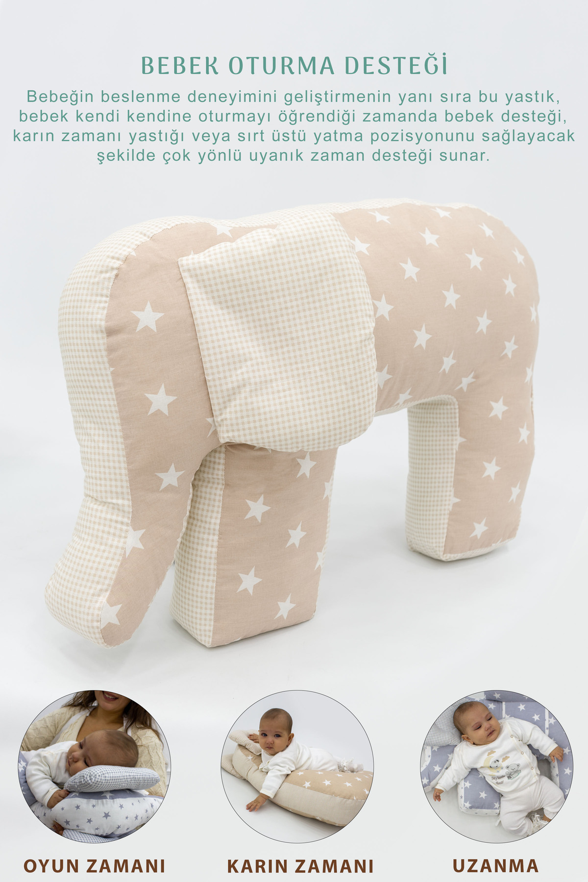 Mordesign Hamile Yastığı, Bebek Destek Koltuğu; Bebek Emzirme Minderi; Deko