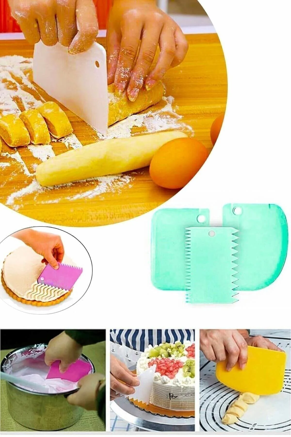 Hamur Kesici Kazıyıcı Dekoratör Set Asorti 3'lü Fma03577
