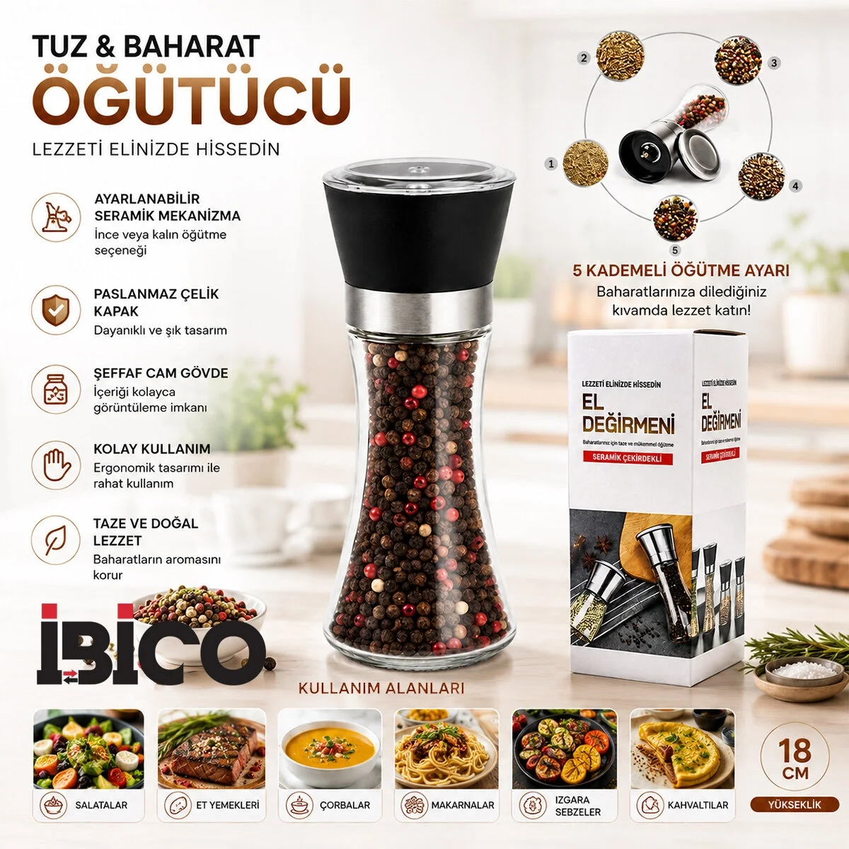 Hand Grınder Büyük Cam Hazneli - Pls.kapaklı - Krom Belli Tuz - Baharat Öğütücü Bx40 Hand Grınder Büyük Cam Hazneli - Pls.kapaklı - Krom Belli Tuz - Baharat Öğütücü Bx40